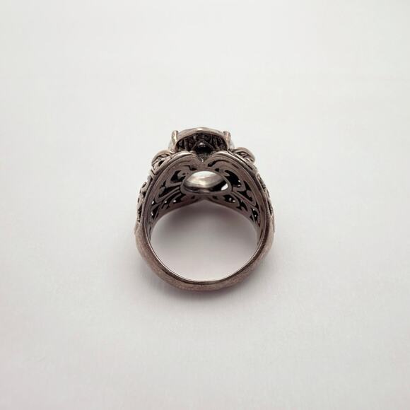 JARDA Sterling Silver Edwardian Revival Filigree Ring - Picture 4 of 8